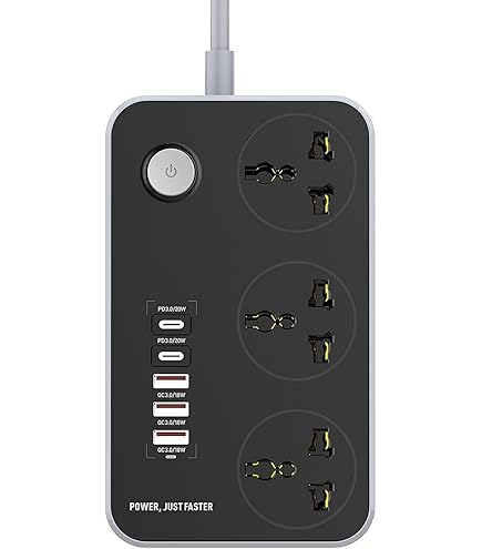 LDNIO SC3412 Universal Socket with 3 AC Outlets,with Switch